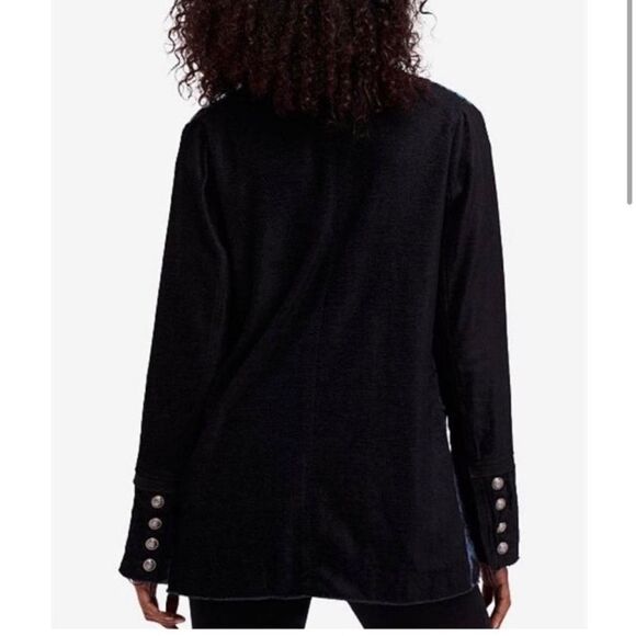 Free People Black and Blue Houndstooth Blazer Sz XS - Picture 5 of 7